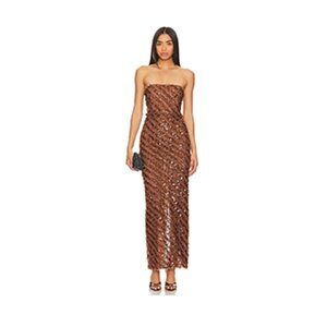 Camila Coelho Brown Sequin Maxi Dress